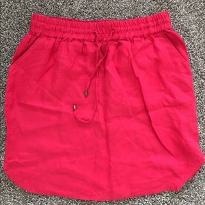 Kenar linen red short mini skirt S